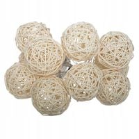 GIRLANDA LED rattanowa 10 lampek 162 cm NA BATERIE