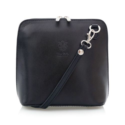 VERA PELLE torebka skórzana damska listonoszka stożek V024 czarna na Arena.pl