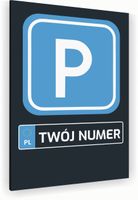 Tabliczka znak informacyjny 30x20 Antracyt PARKING TWÓJ NUMER Aluminiowa