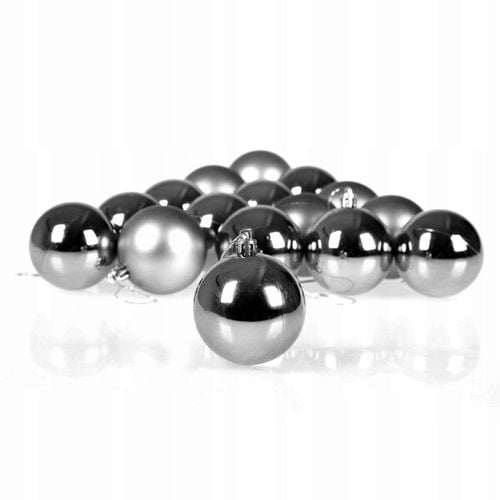 BOMBKI CHOINKOWE 6cm 54 SZT BOMBKA ZESTAW SREBRNE na Arena.pl