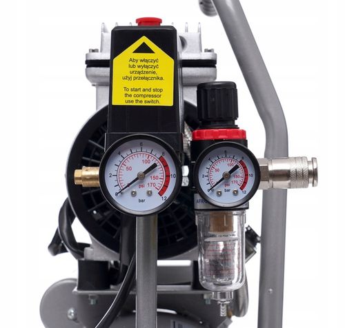 SPRĘŻARKA KOMPRESOR BEZOLEJOWY MOCNY WYDAJNY 6L 550W DWA TŁOKI R2 10 BAR na Arena.pl