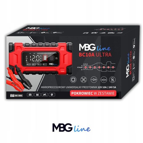 Mocny Inteligentny Prostownik Samochodowy Ładowarka Akumulatora 24V 12V 10A na Arena.pl