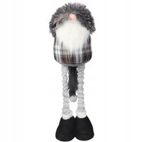 Skrzat Bożonarodzeniowy na Teleskopach Czarny 90cm z Długą Czapą Dekoracja