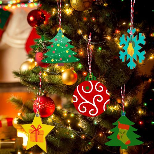 ozdoby choinkowe drewniane dekoracje zawieszki diy 40szt na Arena.pl