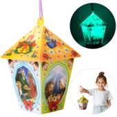 LAMPION ADWENTOWY DLA DZIECI ŚWIECĄCY LED MULTIKOLOR NA RORATY + Baterie