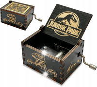 MINI POZYTYWKA DREWNIANA Z MUZYKĄ Z FILMU JURASSIC PARK CZARNA