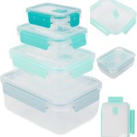 2 x POJEMNIKI PLASTIKOWE NA ŻYWNOŚĆ ZESTAW SZCZELNE HERMETYCZNE LUNCHBOX 4s
