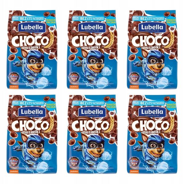 Płatki śnaidaniowe Lubella Mlekołaki Choco czekoladowe muszelki 6x500 g zdjęcie 1