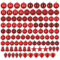 Bombki choinkowe 100 szt. zestaw dekoracji świątecznych nietłukące, czerwone