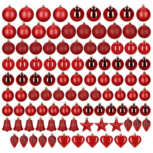 Bombki choinkowe 100 szt. zestaw dekoracji świątecznych nietłukące, czerwone na Arena.pl