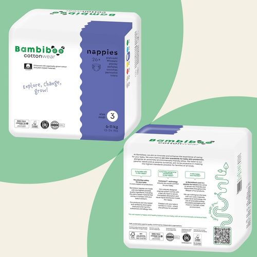 PIELUSZKI BAMBIBOO PIELUCHY COTTONWEAR r. 3 MIDI Jednorazowe 6-11kg 26szt. na Arena.pl