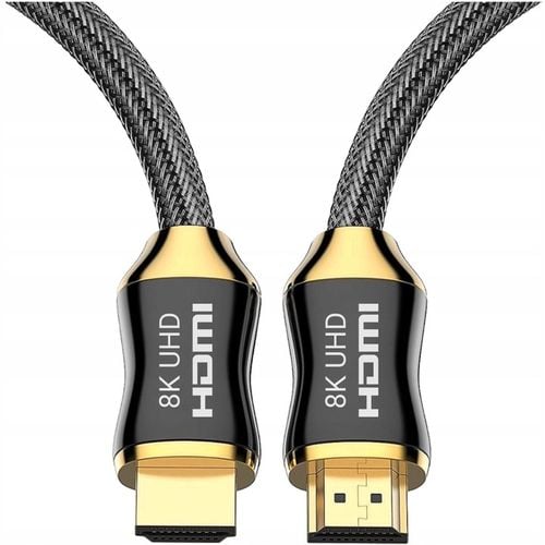 KABEL HDMI PRZEWÓD SZYBKI 2.1 HIGH SPEED 8K TV MOCNY GRUBY OPLOT ZŁOTE na Arena.pl