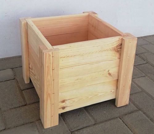 DONICA DREWNIANA OGRODOWA ZEWNĘTRZNA 35x35cm SOLIDNA SKRZYNKA NA ROŚLINY na Arena.pl