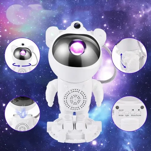 Lampka nocna GŁOŚNIK DO USYPIANIA Bluetooth ASTRONAUTA Projektor gwiazd na Arena.pl