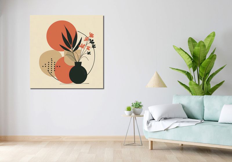 Obraz 100x100cm Wazon z Kwiatami zdjęcie 2
