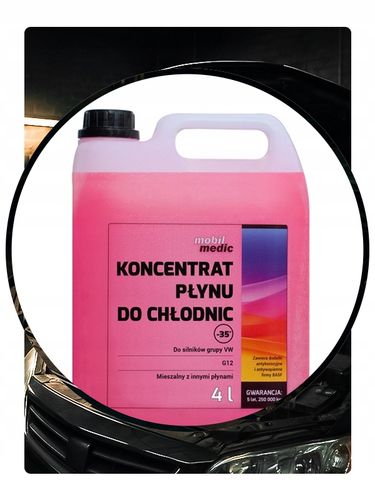 KONCENTRAT PŁYNU DO CHŁODNICY RÓŻOWY MOBIL MEDIC G12 - 35°C 4L na Arena.pl
