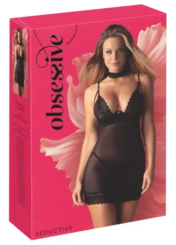 obsessive donarella komplet koszulka, stringi i choker xs/s czarny na Arena.pl