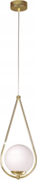 Lampa wisząca złota metal szklany klosz do salonu gwint E14 NEVE KAJA