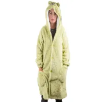 Ciepła bluza koc oversize xl gruba 2w1 futrzak z kapturem kocobluza
