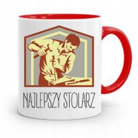 Kubek Czerwony Prezent Stolarza Najlepszy Stolarz Z Nadrukiem Ze Zdjęciem