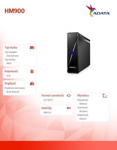 Adata HM900 2TB 3.5'' USB3.0 Color Box na Arena.pl