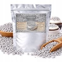 Perełki Metaliczne Srebrne - posypka do tortu i deserów, efekt glamour 25g