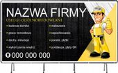 BANER REKLAMOWY 130x80 cm duży wybór USŁUGI OGÓLNOBUDOWLANE nazwa firmy