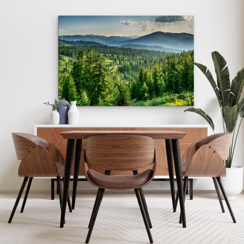 Obraz Do Jadalni KRAJOBRAZ Las Natura Mgła Góry Efekt 3D 100cm x 70cm na Arena.pl