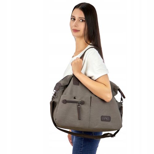 TORBA na ramię DUŻA podróżna miejska WOREK SHOPPER pojemna na Arena.pl