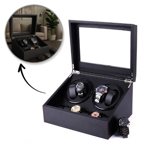 rotomat na zegarek automatyczny, szkatułka gablotka karbon czarny na Arena.pl