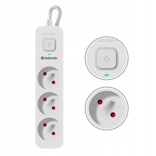 Przedłużacz Listwa Antyprzepięciowa 3 Gniazda 1,5m Zasilająca z Włącznikiem na Arena.pl