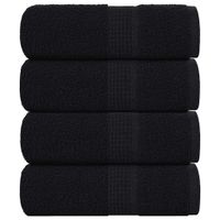 Ręczniki dla gości, 4 szt., czarne, 30x50 cm, bawełna 100%