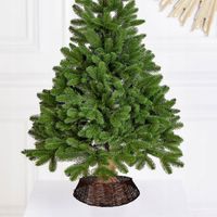 OSŁONA WIKLINOWA POD CHOINKE 70 cm KOSZ WIKLINOWY CIEMNY BRĄZ STOJAKA BOHO