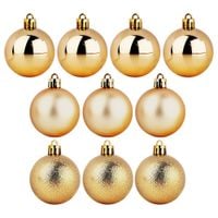 10x Bombki Choinkowe Świąteczne Nietłukące Złote Zestaw Bombek na Choinkę