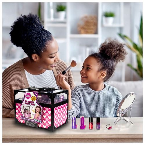 KUFEREK KOSMETYCZKA DLA DZIEWCZYNKI CIENIE LAKIERY TIPSY SZMINKA +BIŻUTERIA na Arena.pl