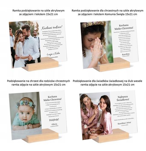 Podziękowanie prezent dla rodziców na ślub Wasze zdjęcie na szkle w 1 dzień na Arena.pl