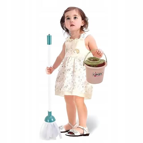 Zestaw do Sprzątania Czyszczenia dla Dzieci Wózek Mop Odkurzacz Miotła 16el na Arena.pl