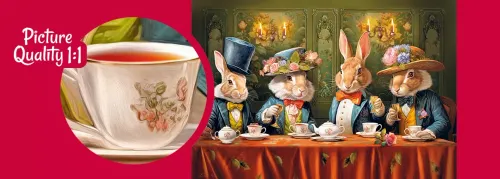 Puzzle 500 elementów. Fantazyjne przyjęcie z króliczkiem 20050 na Arena.pl