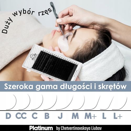 Rzęsy do przedłużania ciemnobrązowe 0,10 Skręt J 8-15mm PLATINUM na Arena.pl