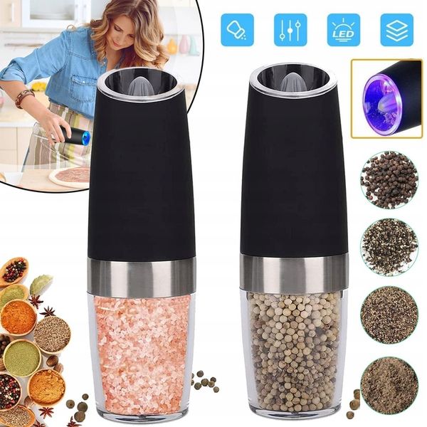 ELEKTRYCZNY MŁYNEK DO PIEPRZU ZESTAW 2 SZT MŁYNKÓW DO SOLI I PIEPRZU, Z LED zdjęcie 1