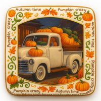 CIASTKO LUKROWANE WHITE PERL PUMPKIN ROZ.XL KWADRAT JESIEŃ RĘCZNIE ROBIONE