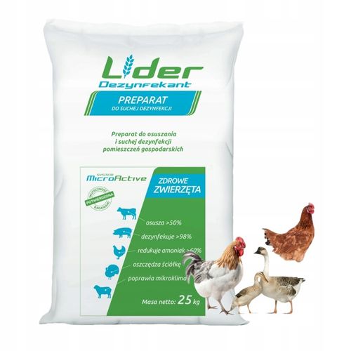 Preparat do suchej dezynfekcji LIDER dezynfekcja kurnika 25kg na Arena.pl