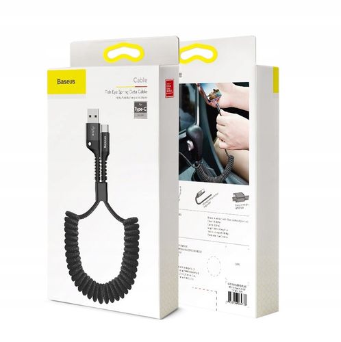 BASEUS MOCNY KABEL SPIRALNY SPRĘŻYNKA USB USB-C TYP-C PRZEWÓD OPLOT 2A 1M na Arena.pl