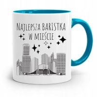 Dla Baristy Baristki Kawiarki Kubek Błękitny Z Nadrukiem Ze Zdjęciem