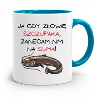 Kubek Błękitny Wędkarza Rybaka Zanęcam Nim Prezent Z Nadrukiem Ze Zdjęciem