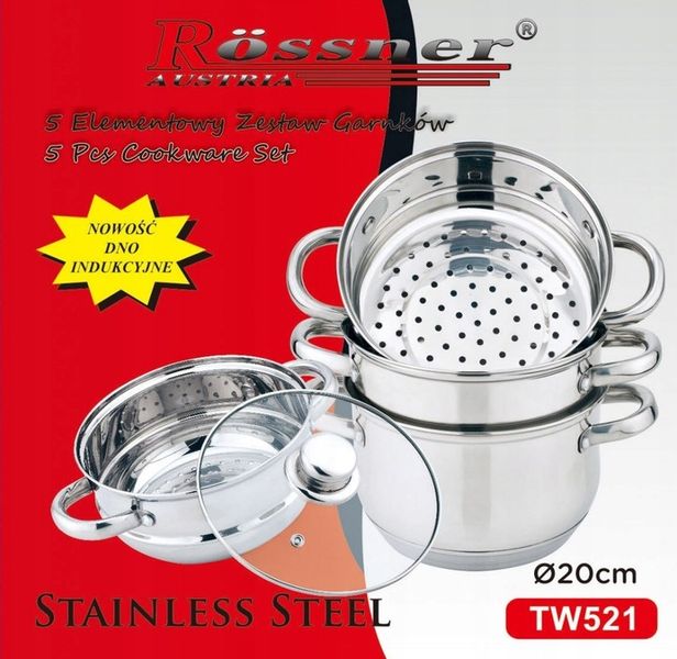 Garnki do Gotowania na Parze Parowar 5elm 3L. 20cm zdjęcie 6