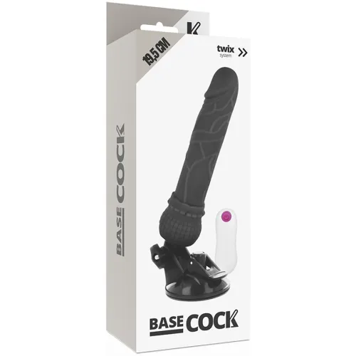 basecock model black 19,5 cm - wibrator z pilotem przewodowym, tpe na Arena.pl