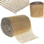 TAŚMA DIAMENTOWA ZŁOTA PAS CYRKONIE DŻETY OZDOBNA