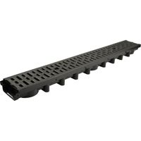 Odwodnienie liniowe z kratką czarne 1000x131x63 mm