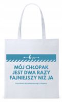 Dla Chłopaka Męża Prezent Torba Eco Biała Shopper Z Nadrukiem Ze Zdjęciem